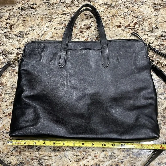 Fossil Shoulder/Laptop Bag Black Leather